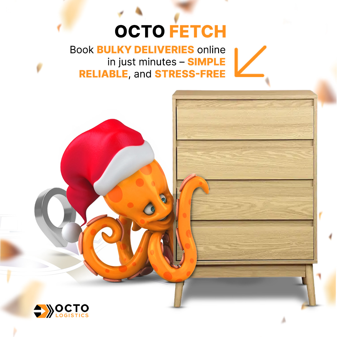 OctoFetch mattress delivery — a bulky item being loaded for collection and delivery by an OctoFetch driver